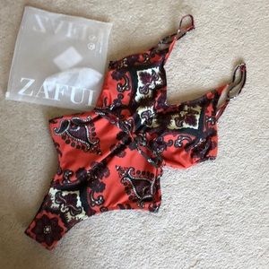 NWT Zaful Retro-print one-piece bathing suit